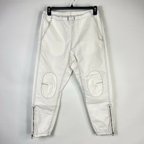 freecity Pants - Free City Life Nature Love Womens Parachute Zipper Pants White Elastic Waist S